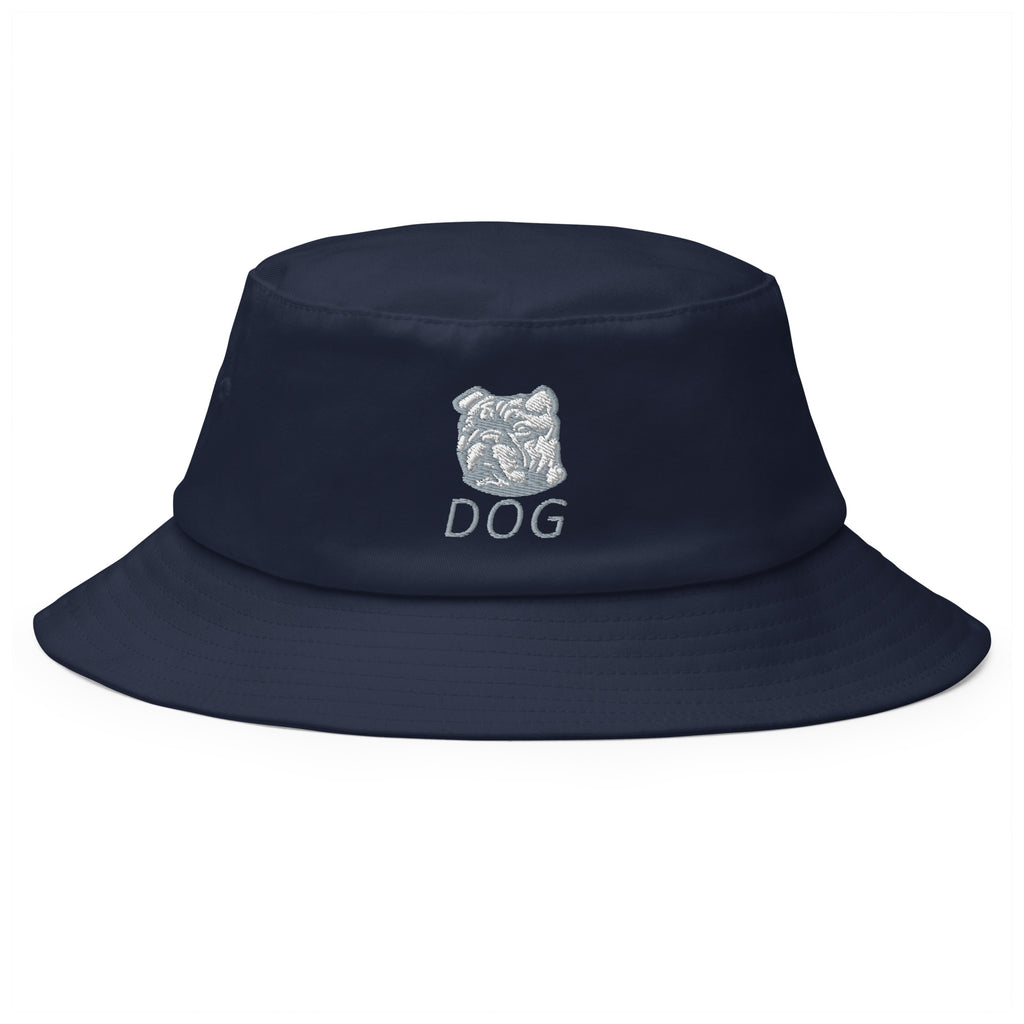 DOG Classic Urban Bucket Hat (Grey & White Emblem) Navy
